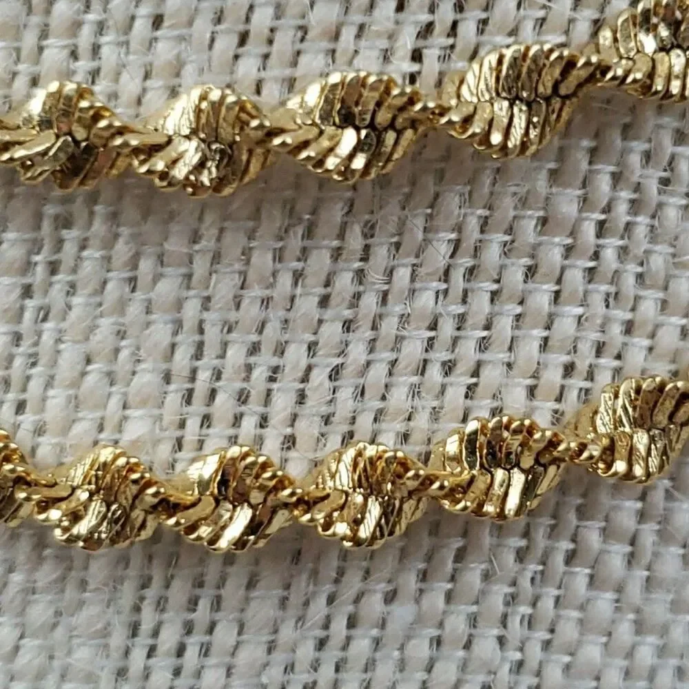 VTG Napier Sparkly Faceted Twist Rope Chain Necklace 28